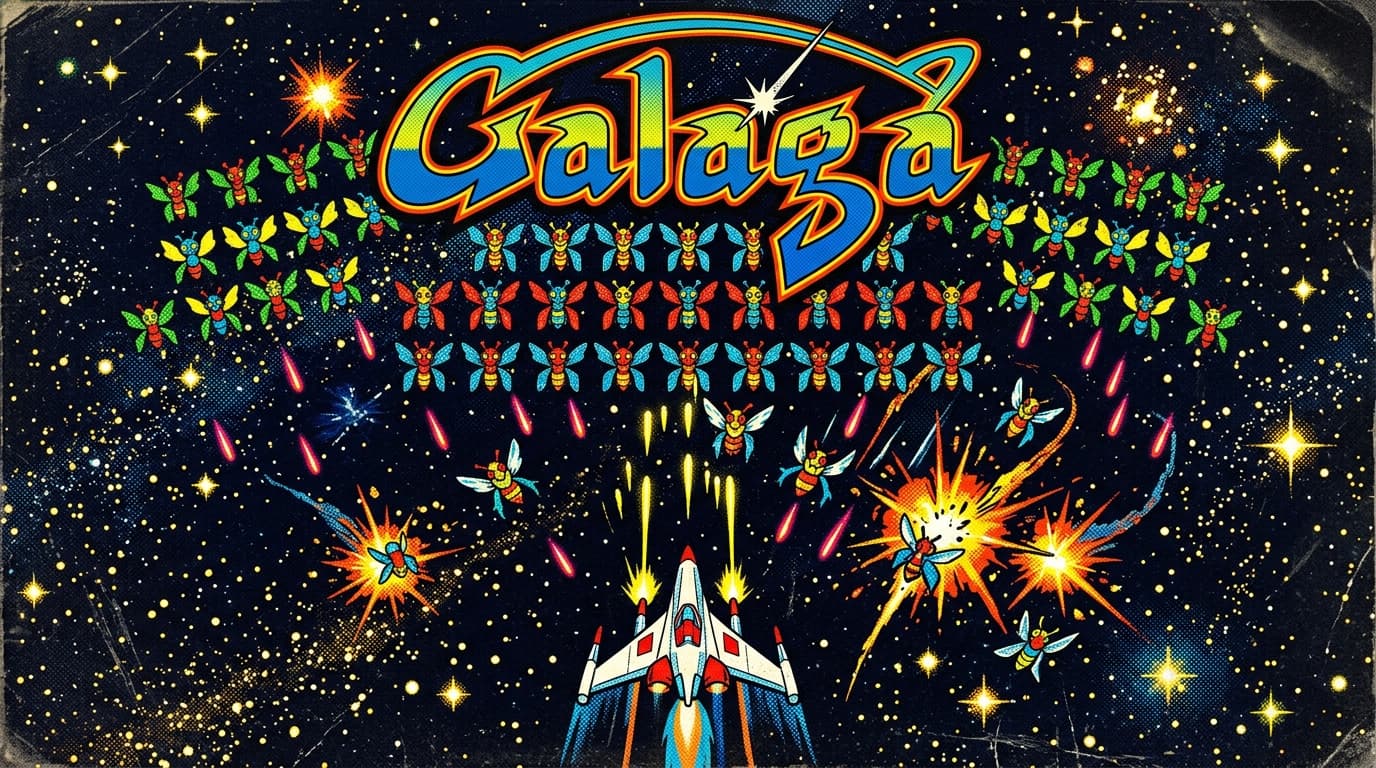 Galaga arcade marquee
