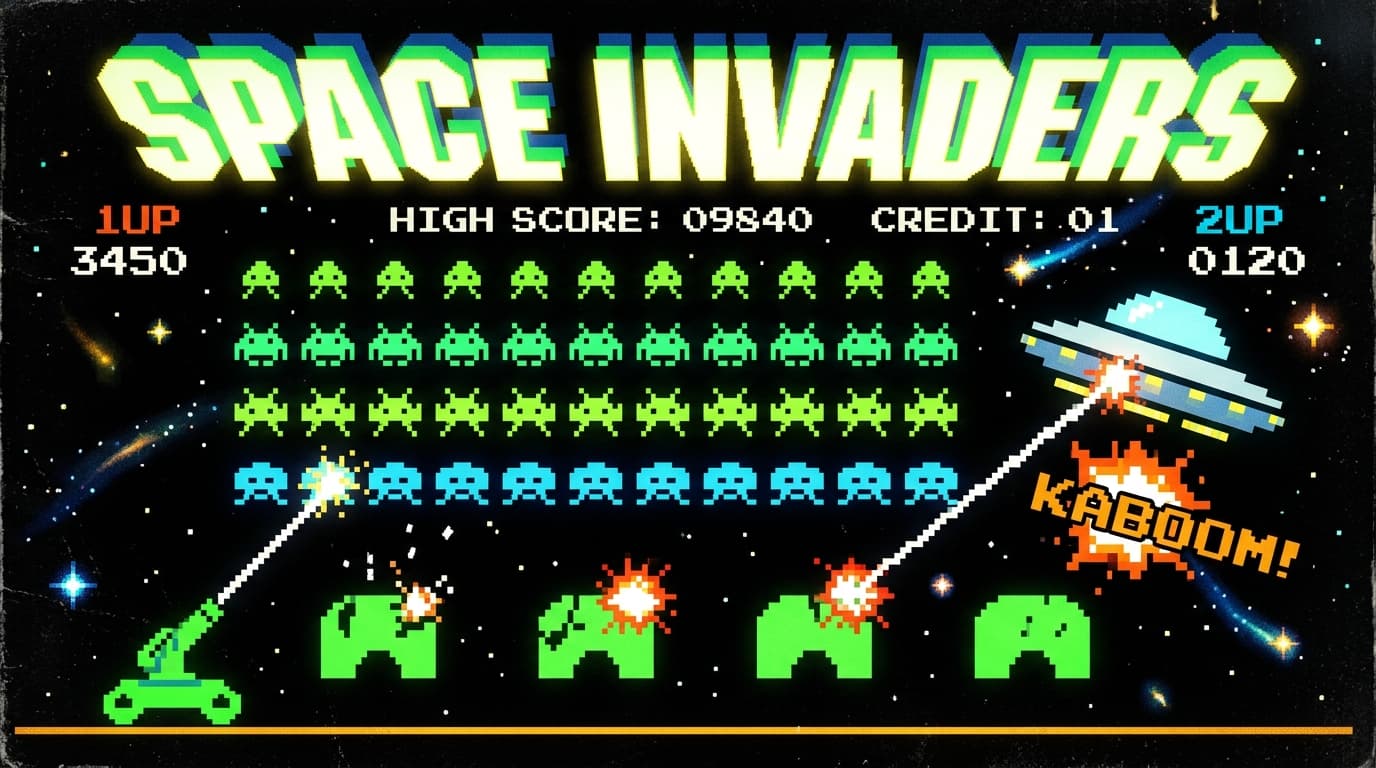 Space Invaders arcade marquee