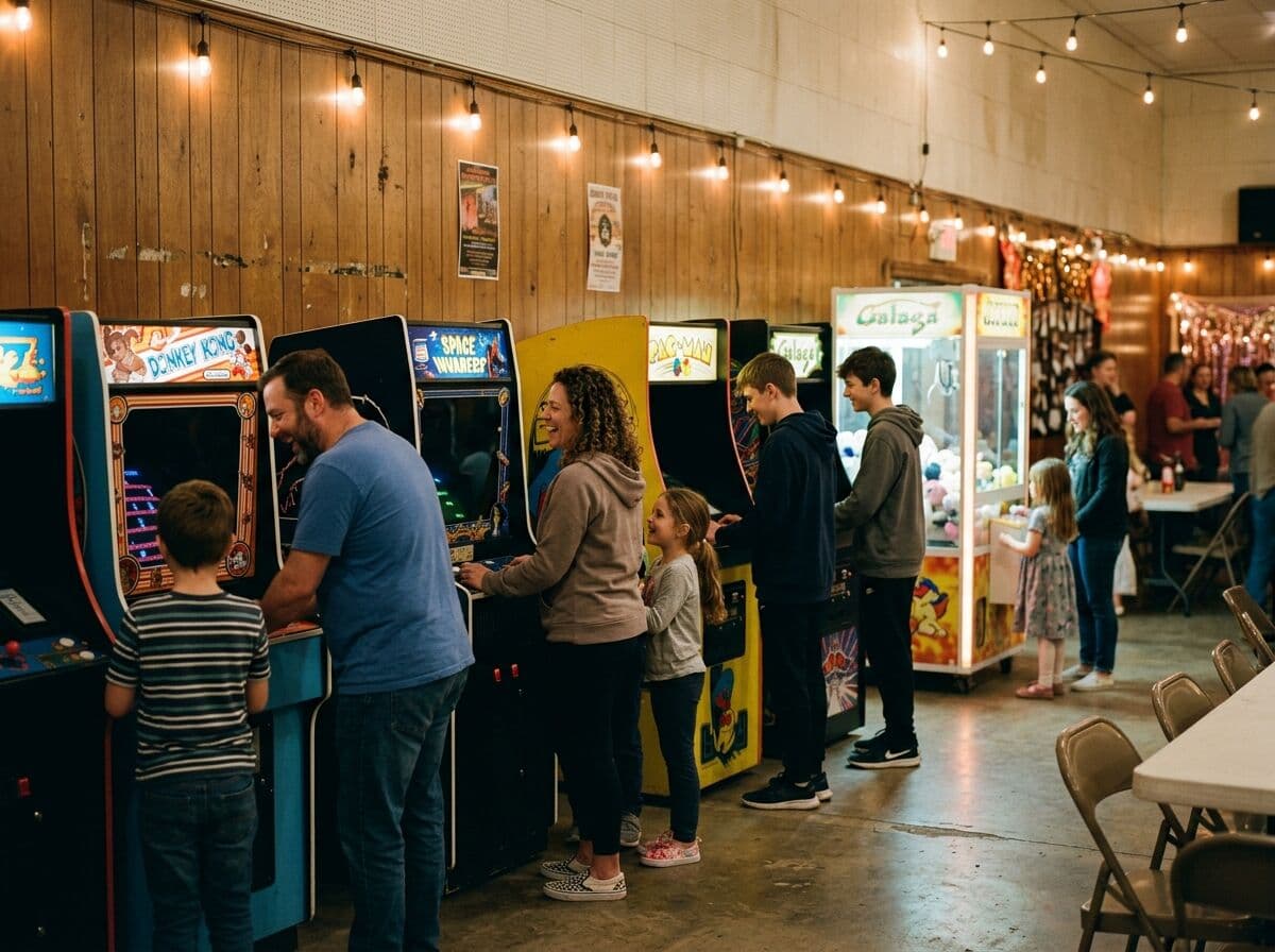 Arcade setup at a live event