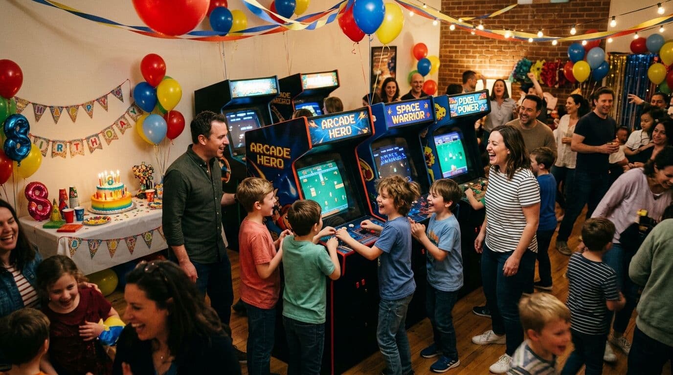 Arcade games at a party